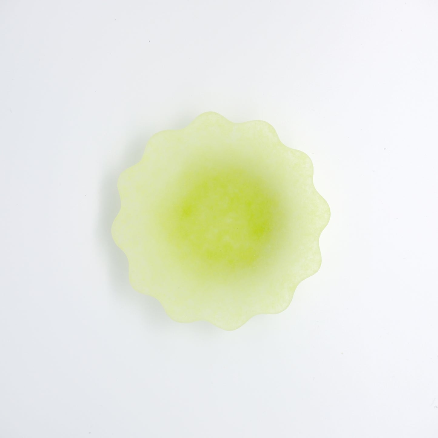 Glass Powder Fused Floral Gradient Bowl (Lime Green)