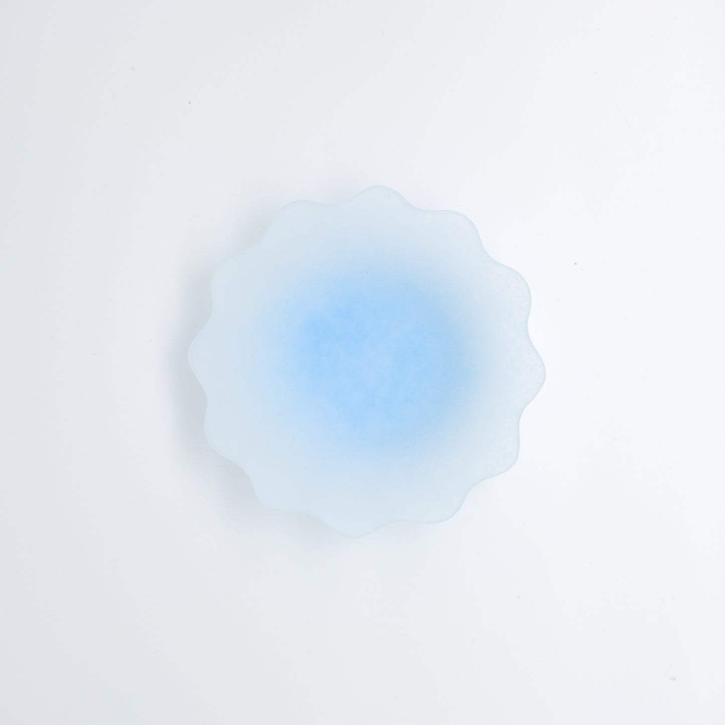 Glass Powder Fused Floral Gradient Bowl (Sky Blue)