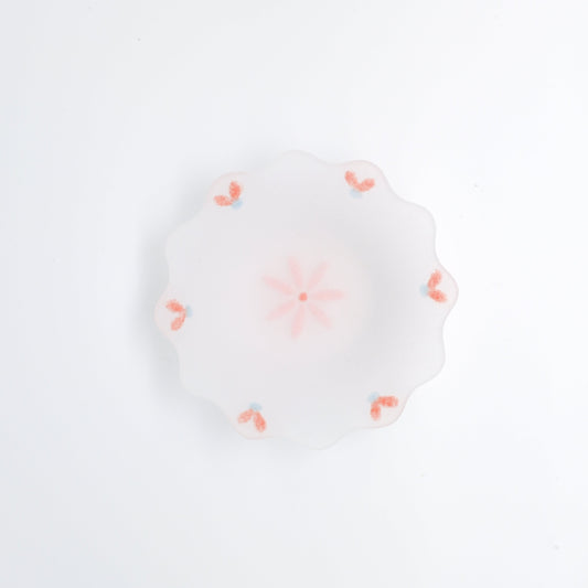 Glass Powder Fused Floral Pattern Bowl