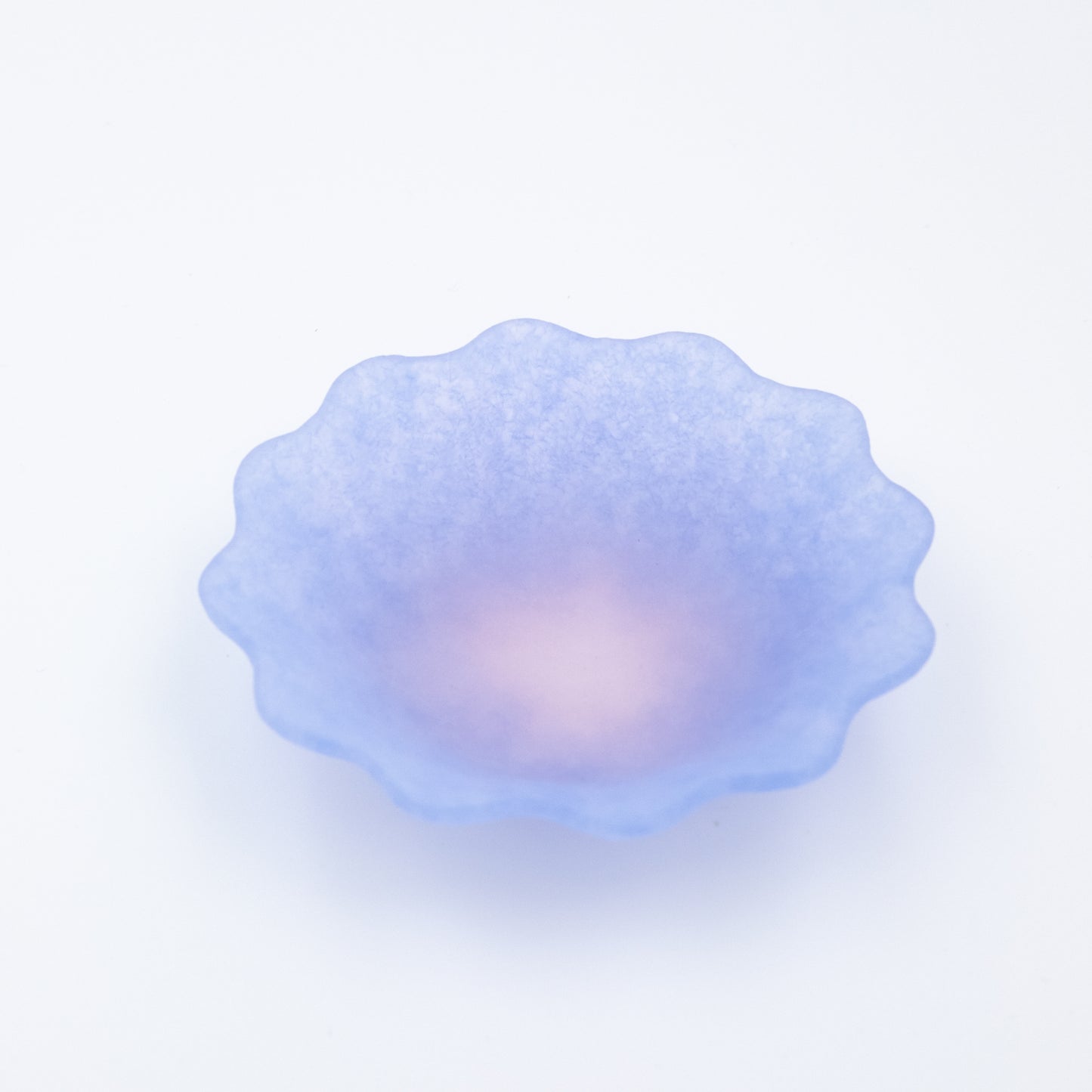 Glass Powder Fused Floral Gradient Bowl (Lavender and Pink)