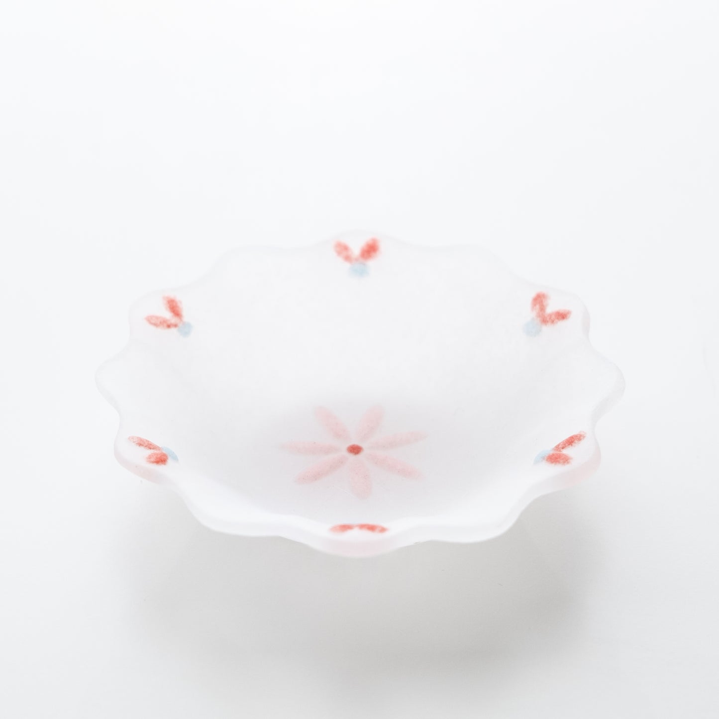 Glass Powder Fused Floral Pattern Bowl