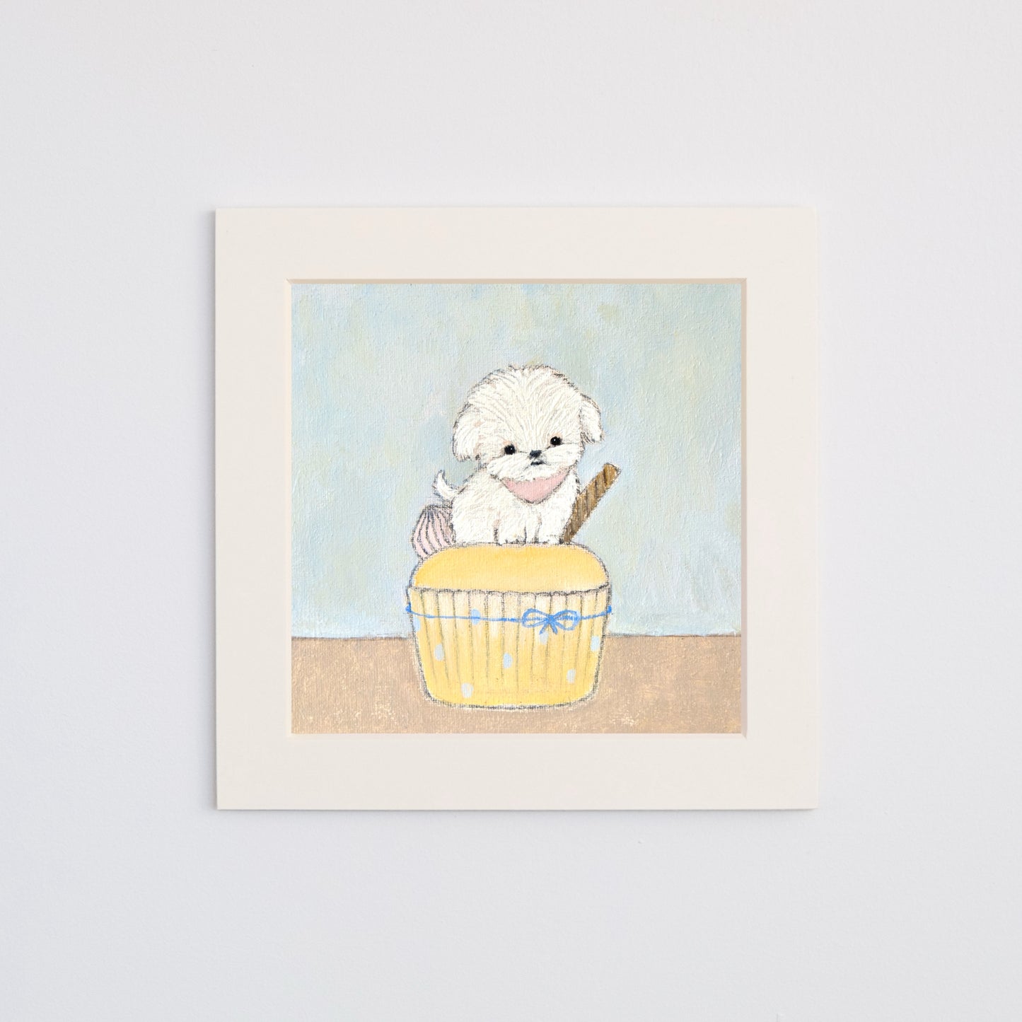 My dream little white dog Art Print