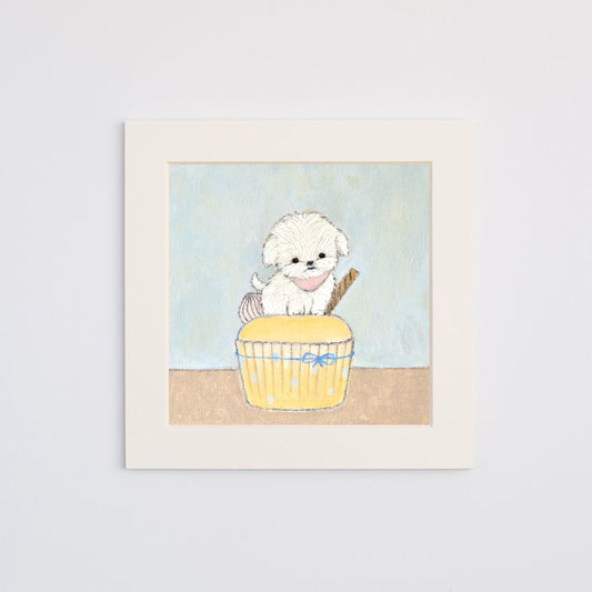 My dream little white dog Art Print